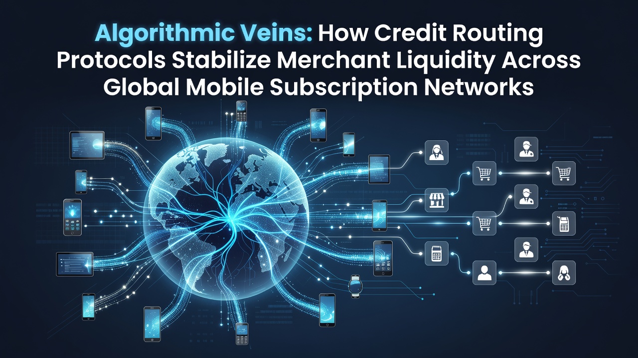 Network visualization showing credit routing pathways across mobile subscription platforms