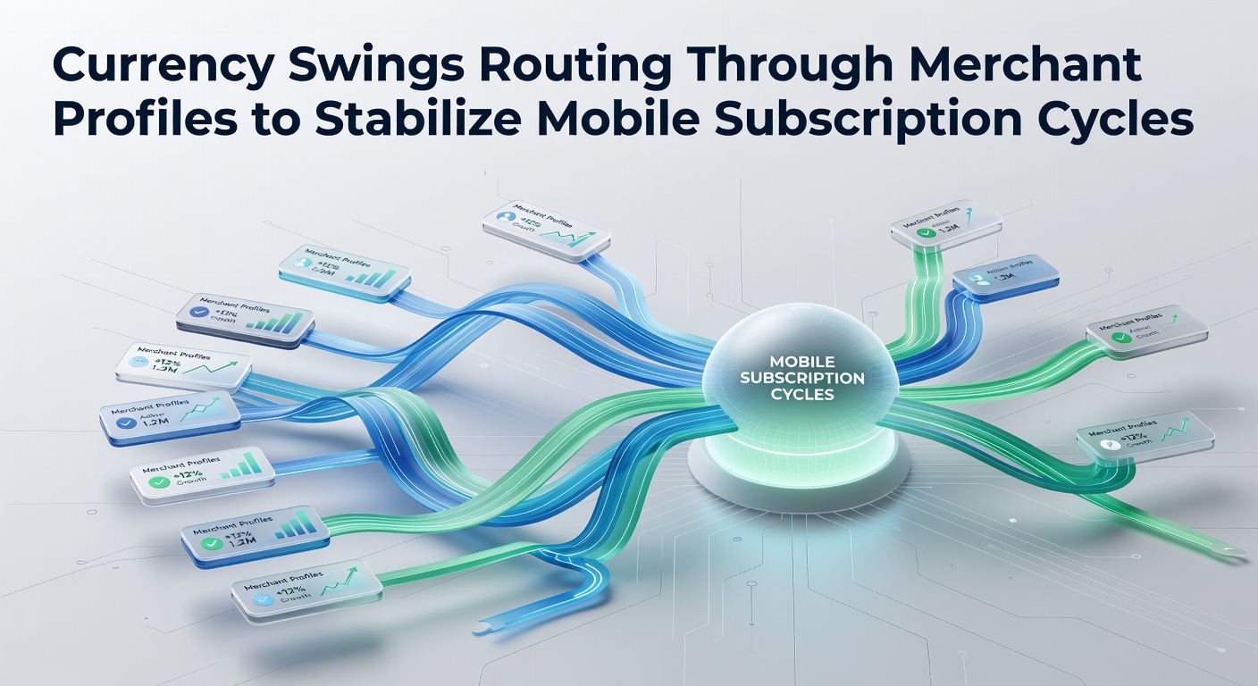 Merchant profile dashboard displaying currency routing options for mobile subscription stabilization