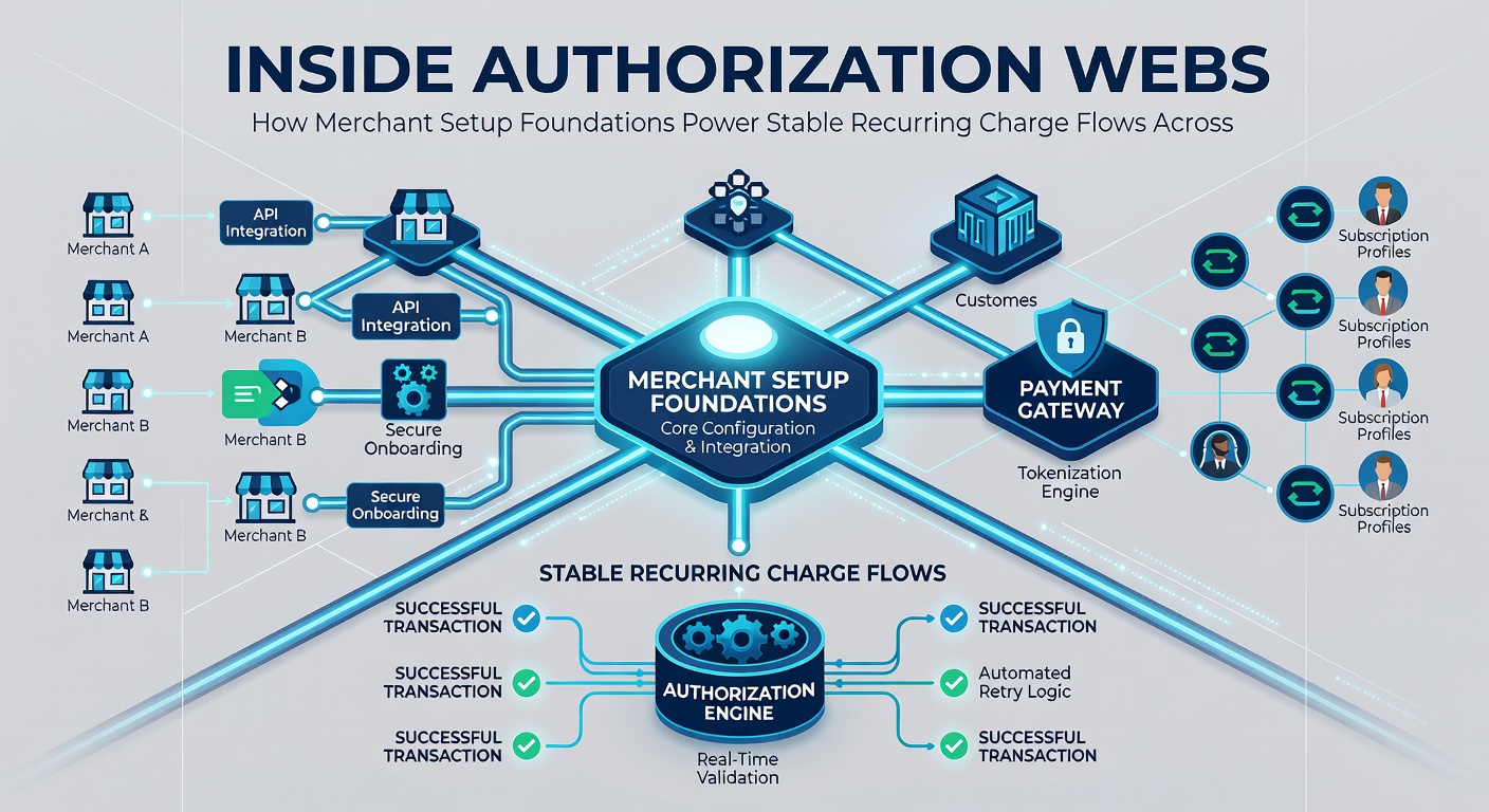 Flowchart illustrating authorization sequence from mobile device through merchant gateway to card networks