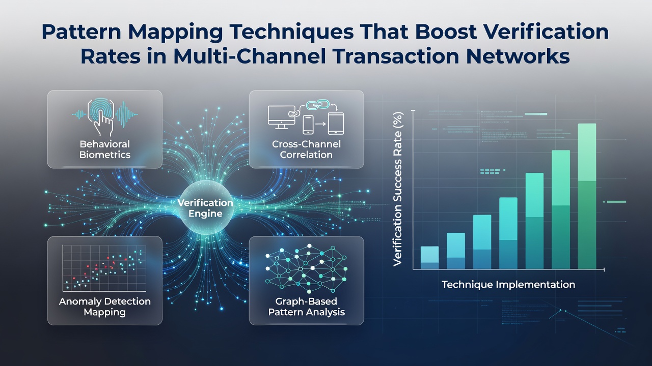 Flowchart illustrating pattern mapping workflow from data ingestion through clustering and verification scoring in multi-channel networks